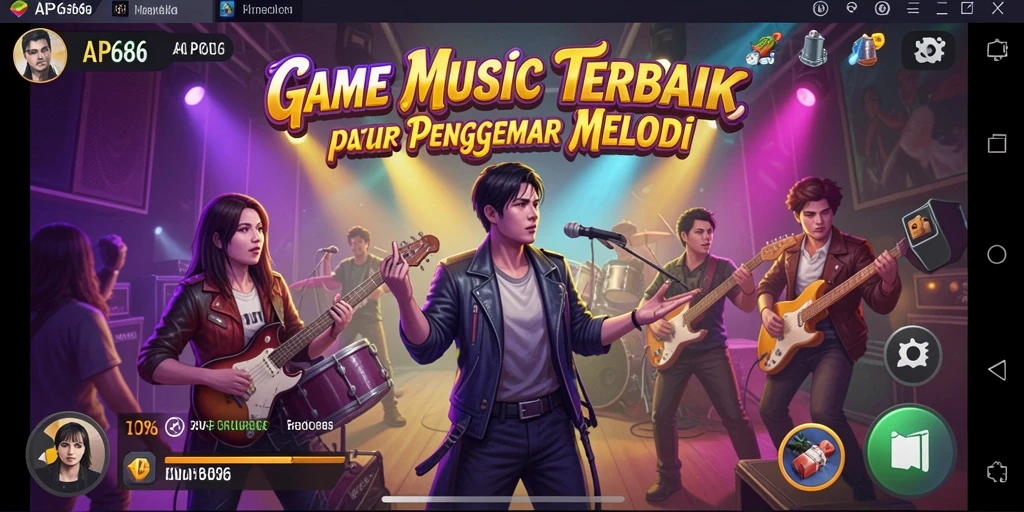 Screenshot gameplay AP686 menampilkan pemain yang serius menikmati musik.