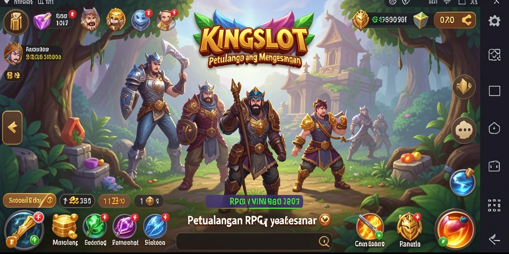 Gameplay KINGSLOT yang penuh petualangan dan aksi.