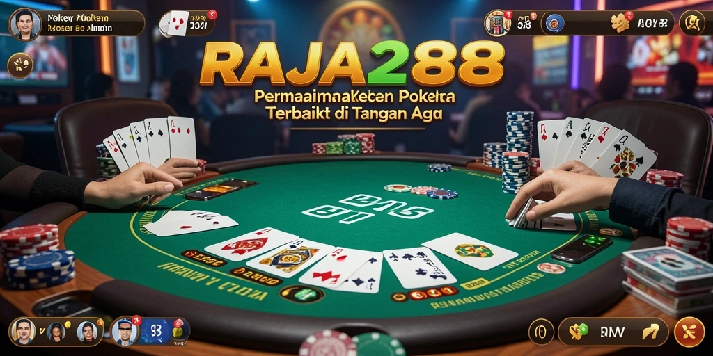 Tampilan antarmuka RAJA288 dalam permainan poker.