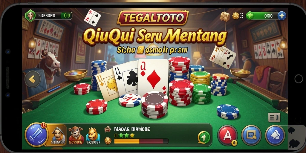 Screenshot gameplay menampilkan suasana permainan QiuQiu yang mendebarkan.